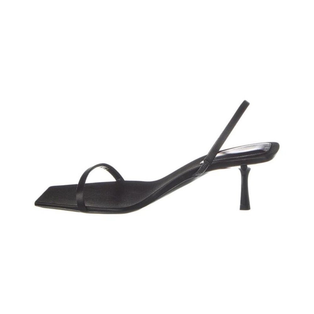 Saint Laurent Black Jaspe 55 Silk Slingback Heels